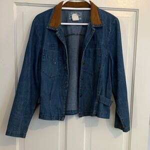 Riverchase Blue Denim Jacket‎ with Brown Collar size 12